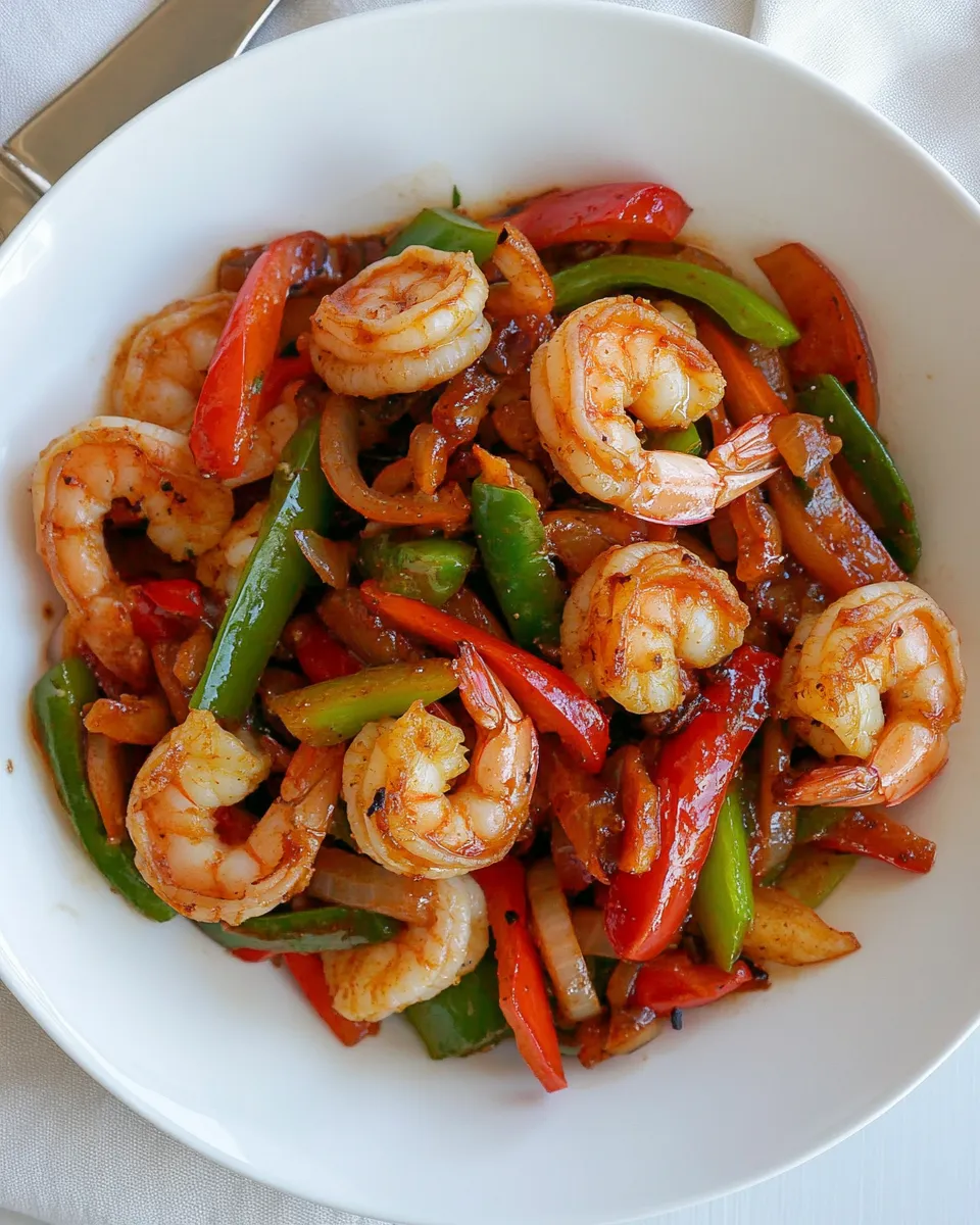 Quick Chili Shrimp Stir Fry dish photo