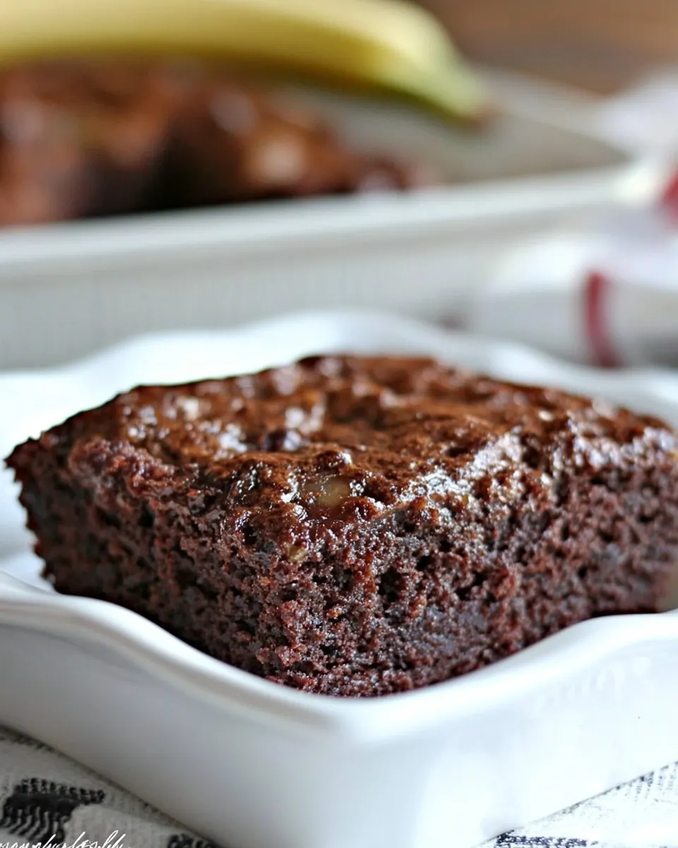 Easy Chocolate Banana Applesauce Cake recipe photo