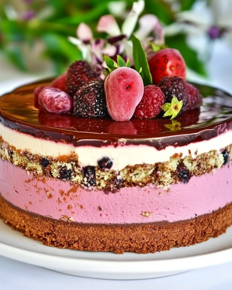 Delicious Chocolate Berry Mousse Cake shot