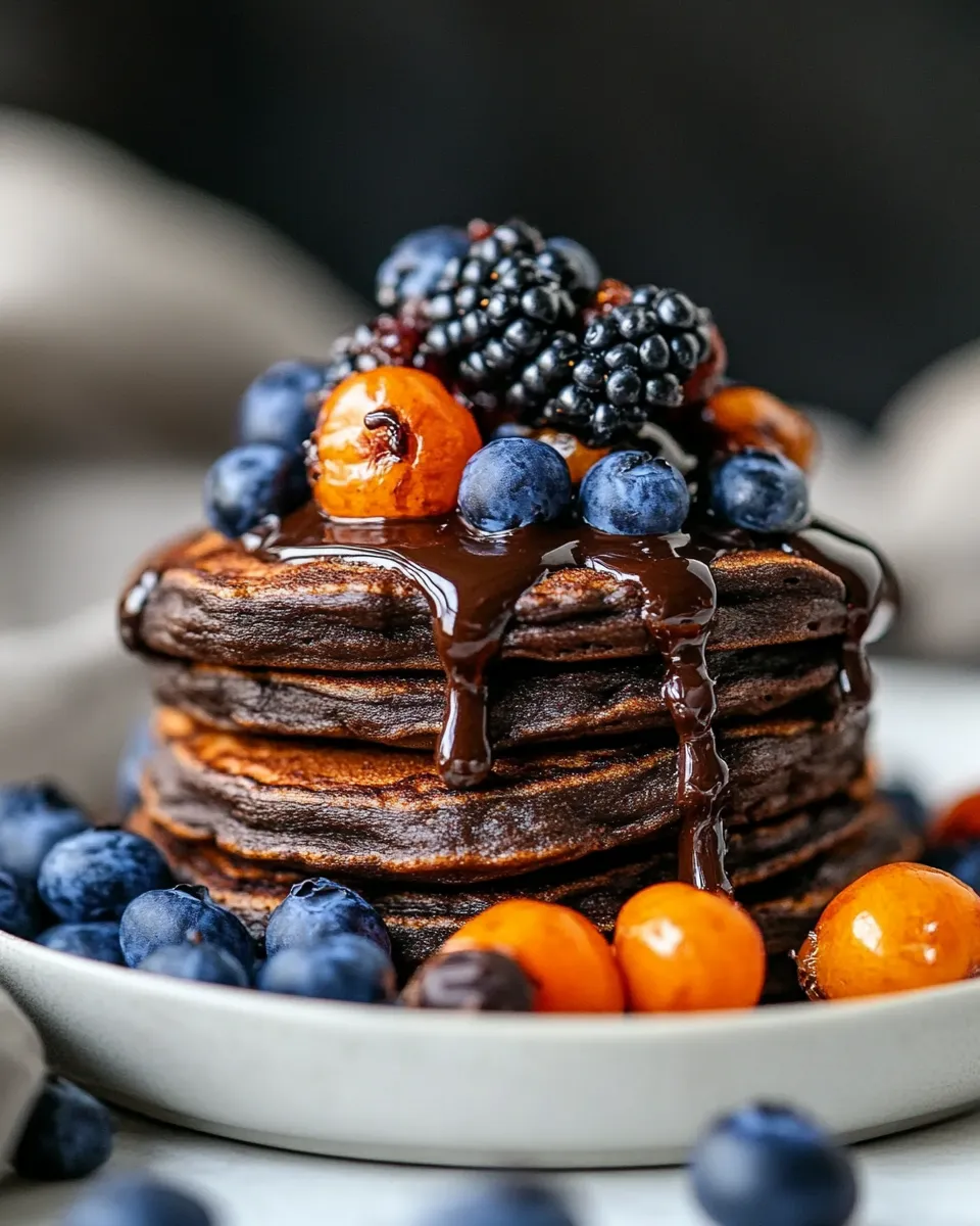 Homemade Chocolate Buckwheat Pancakes (Grain-Free) photo