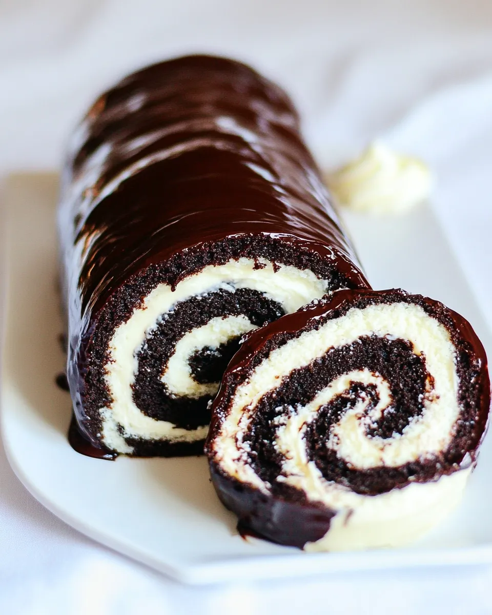 Easy Chocolate Cake Roll Recipe shot