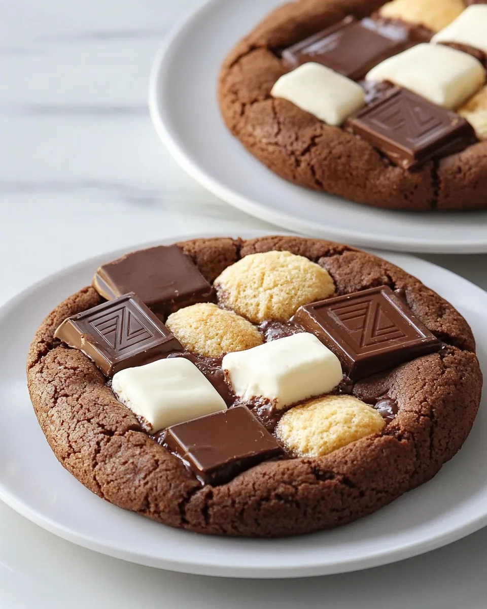 Homemade Chocolate Cake Smores Cookies photo