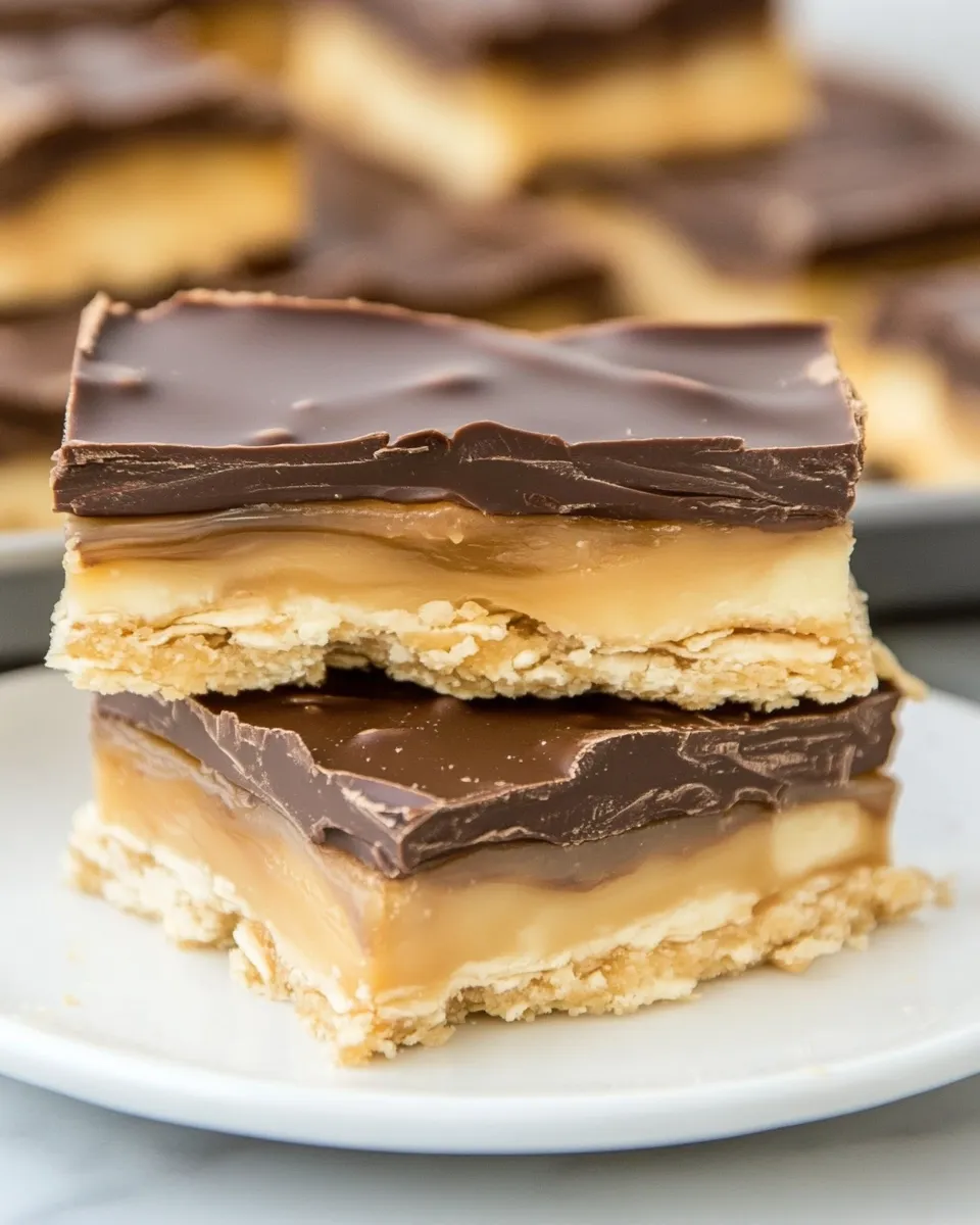 Easy Chocolate Caramel Cracker Candy shot