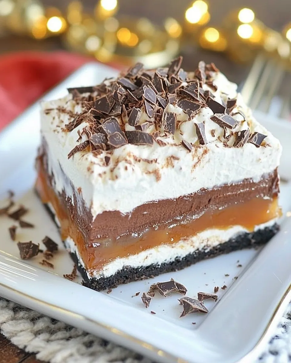 Classic Chocolate Caramel Layered Dessert image