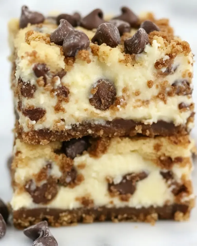 Homemade Chocolate Chip Cookie Dough Cheesecake Bar photo