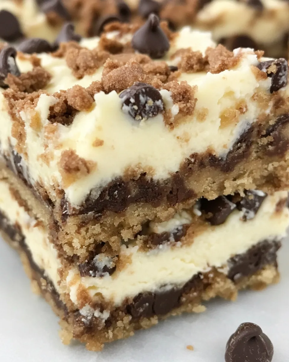 Classic Chocolate Chip Cookie Dough Cheesecake Bar image