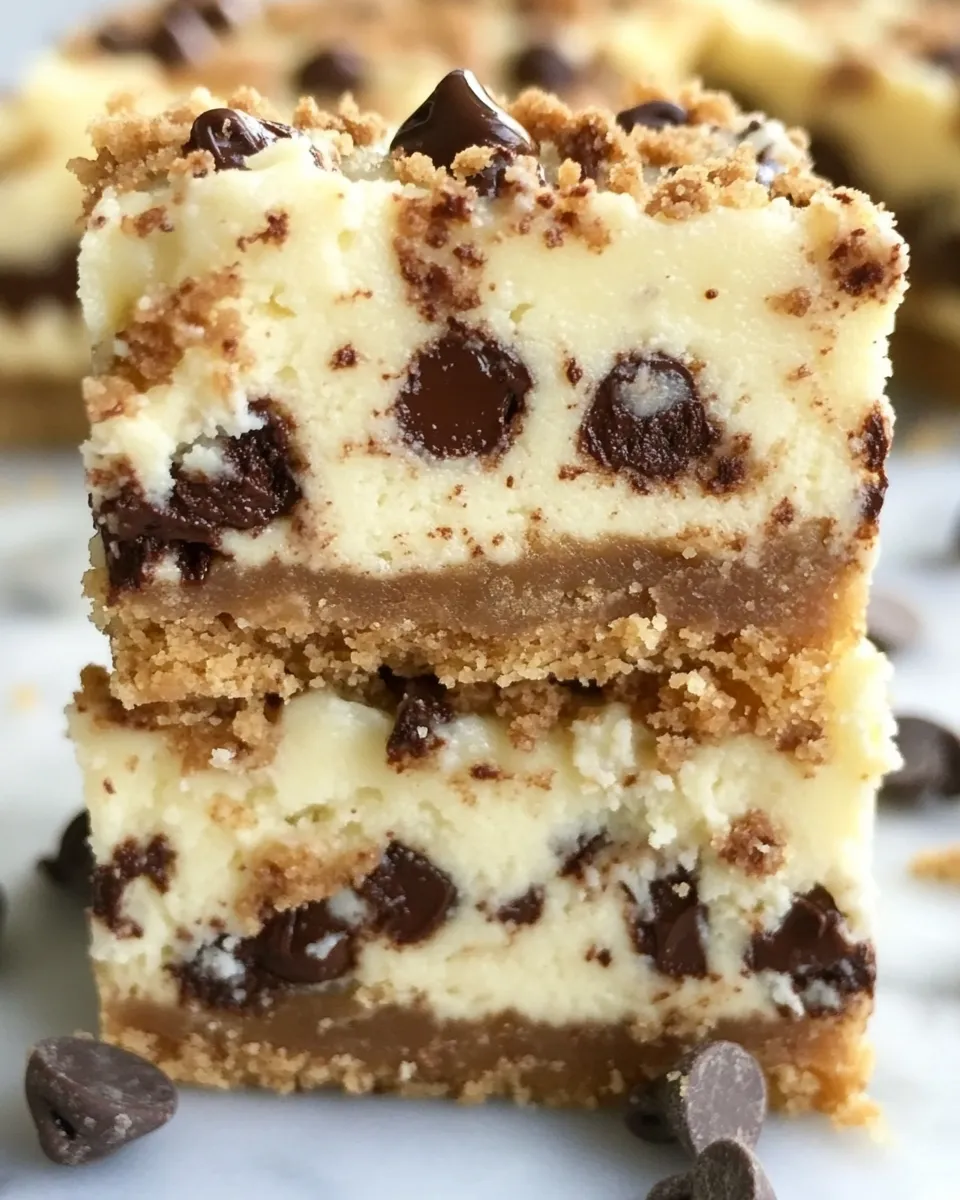 Easy Chocolate Chip Cookie Dough Cheesecake Bar shot