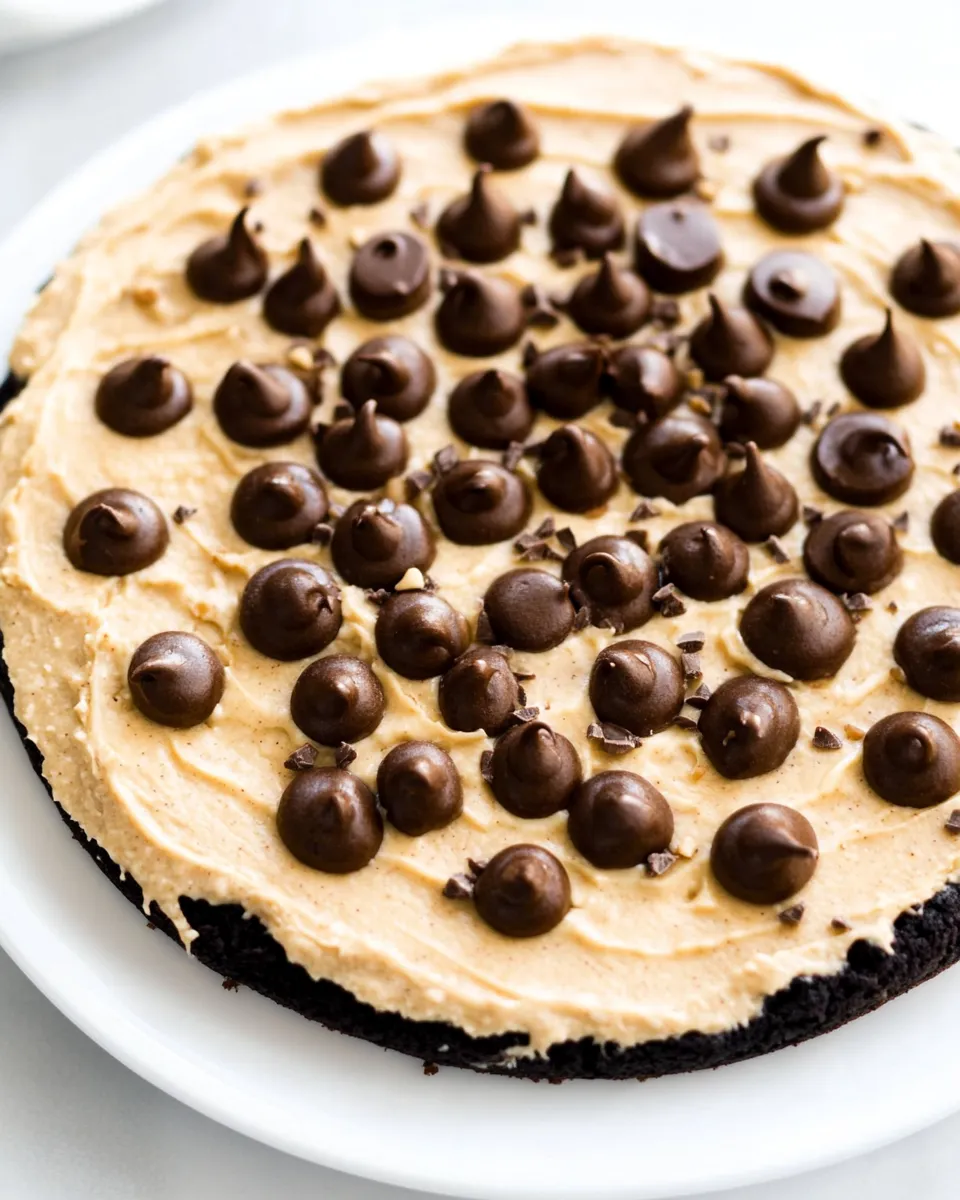 Homemade Chocolate Cookie Pizza With Salted Caramel-Peanut Butter-Greek Yogurt Frosting photo