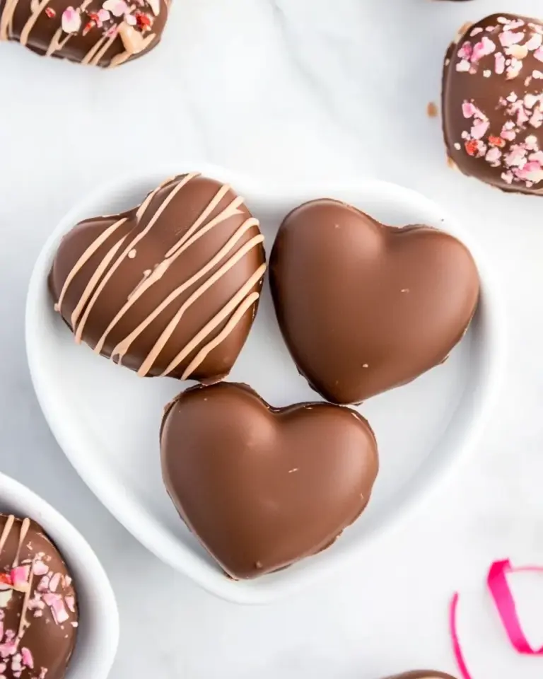 Homemade Chocolate Covered Peanut Butter Hearts photo