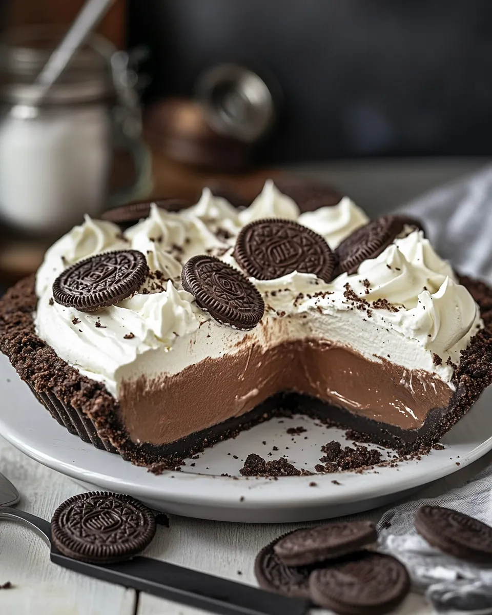 Classic Chocolate Cream Pie (Oreo Pie Crust) image