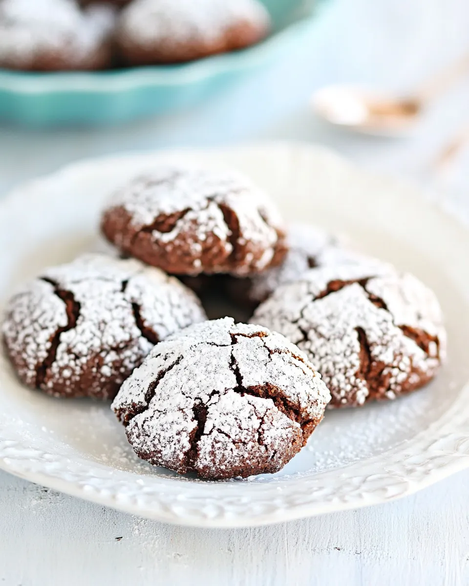 Delicious Chocolate Creme de Menthe Crinkle Cookies image