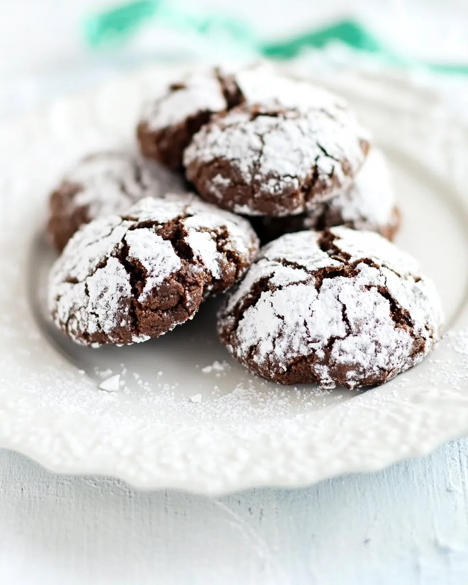 Classic Chocolate Creme de Menthe Crinkle Cookies dish photo