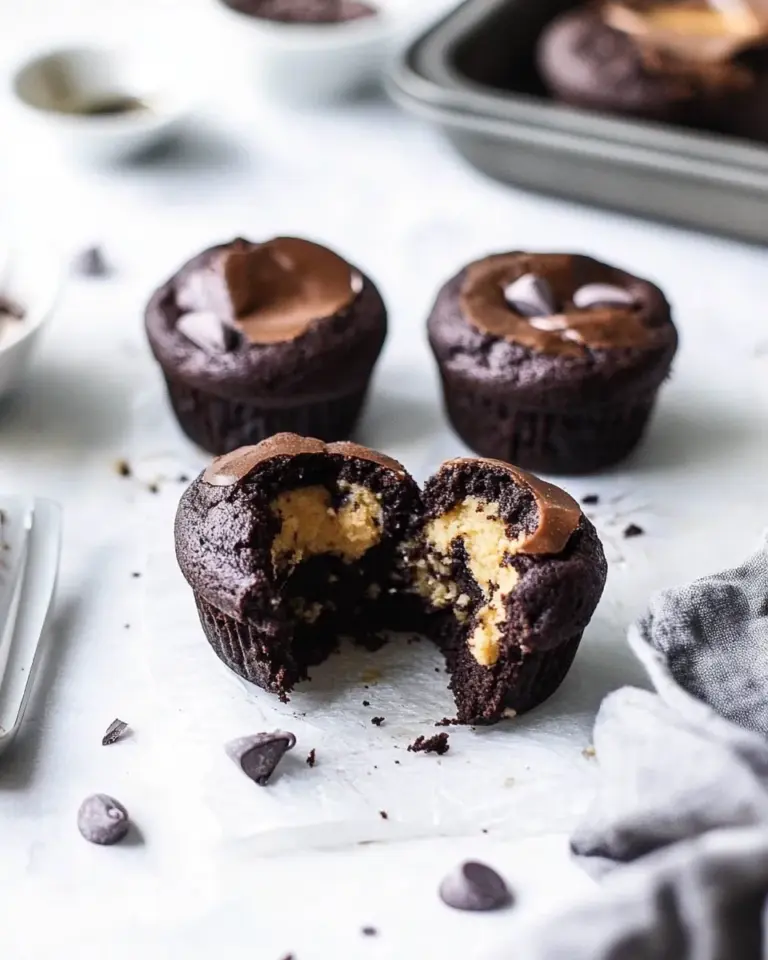 Homemade Chocolate Egg Muffins Stuffed With Cookie Dough recipe photo