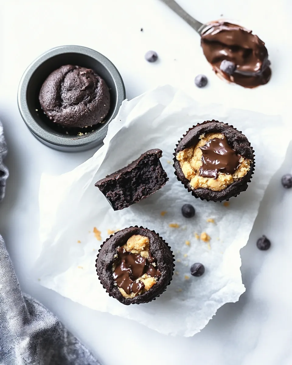 Delicious Chocolate Egg Muffins Stuffed With Cookie Dough image
