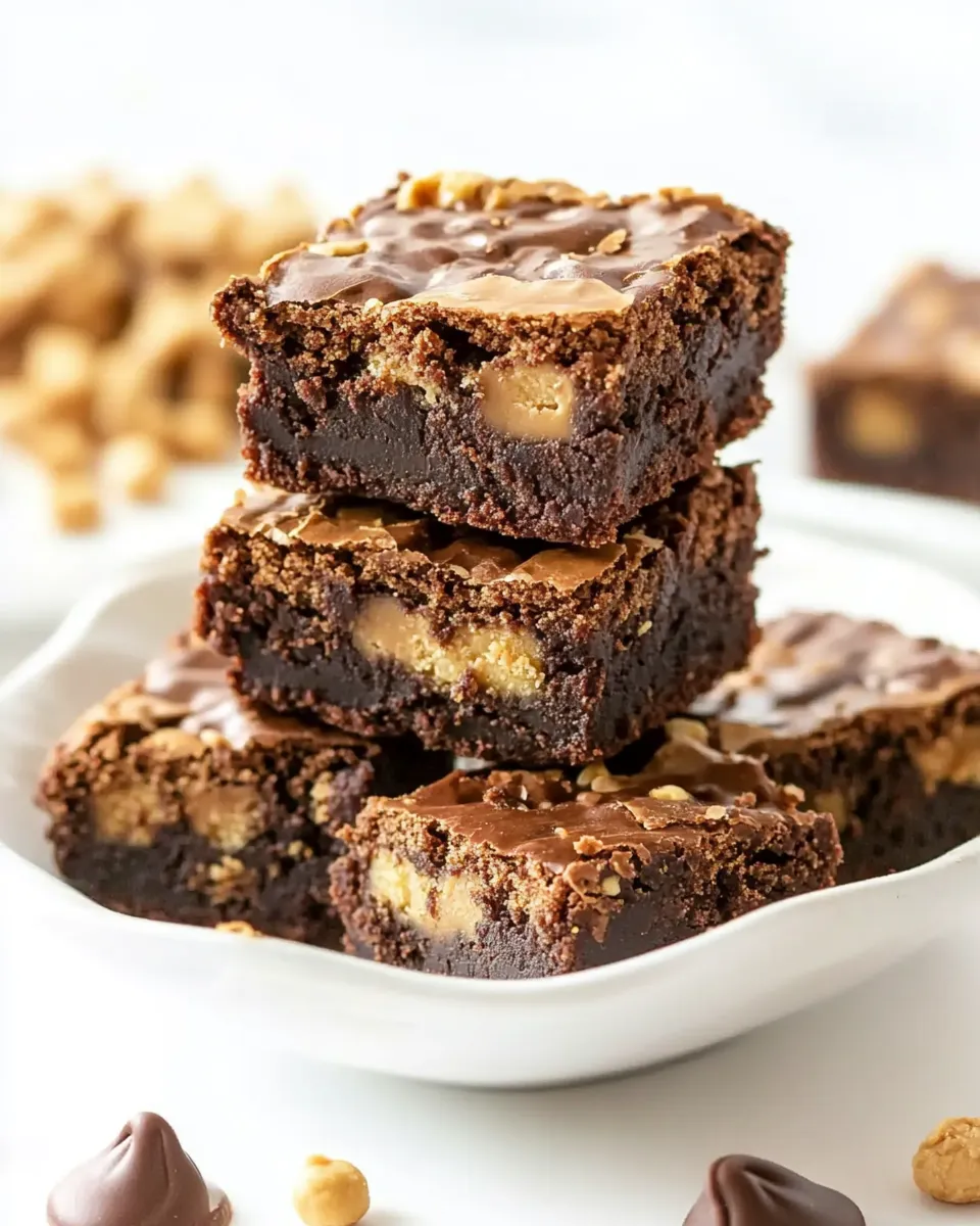 Best Chocolate Peanut Butter Cup Brownies shot
