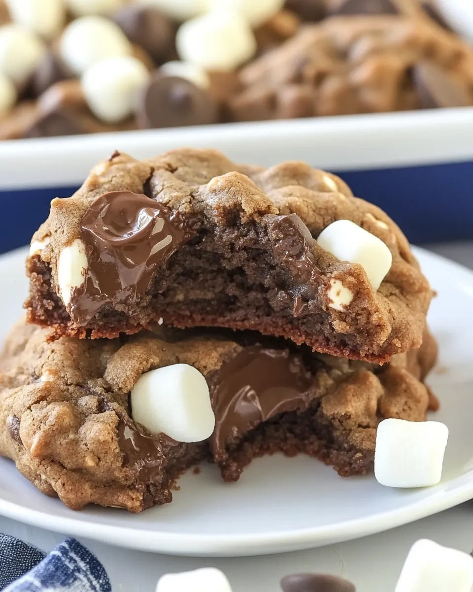 Easy Chocolate Peanut Butter Marshmallow Pudding Cookies photo