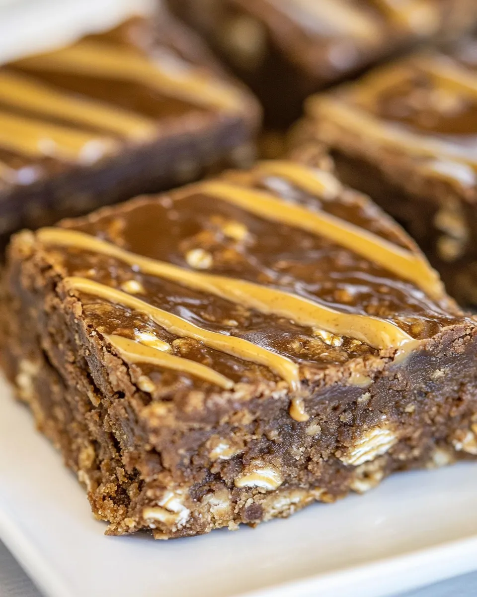 Homemade Chocolate Peanut Butter Oatmeal Bars image