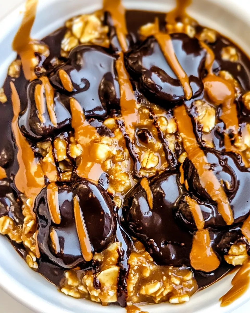 Healthy Chocolate Peanut Butter Oatmeal Bowls recipe photo