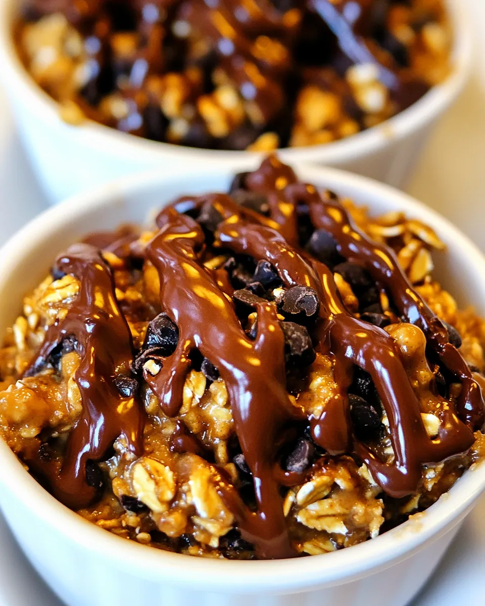 Quick Chocolate Peanut Butter Oatmeal Bowls shot