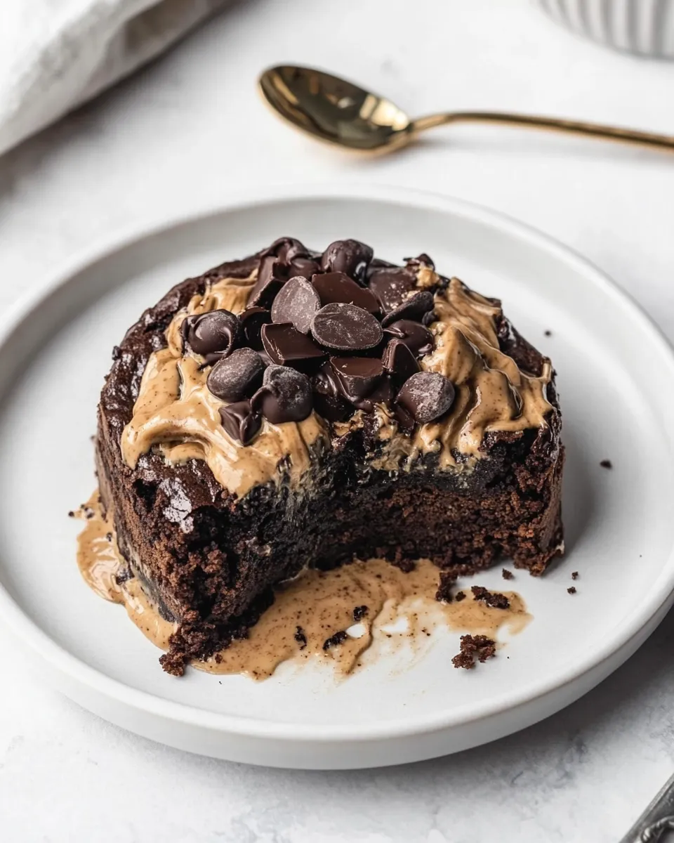 Simple Chocolate Peanut Butter Skillet Brownie. picture