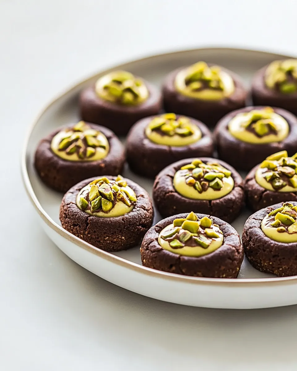 Homemade Chocolate Pistachio Cream Thumbprints photo