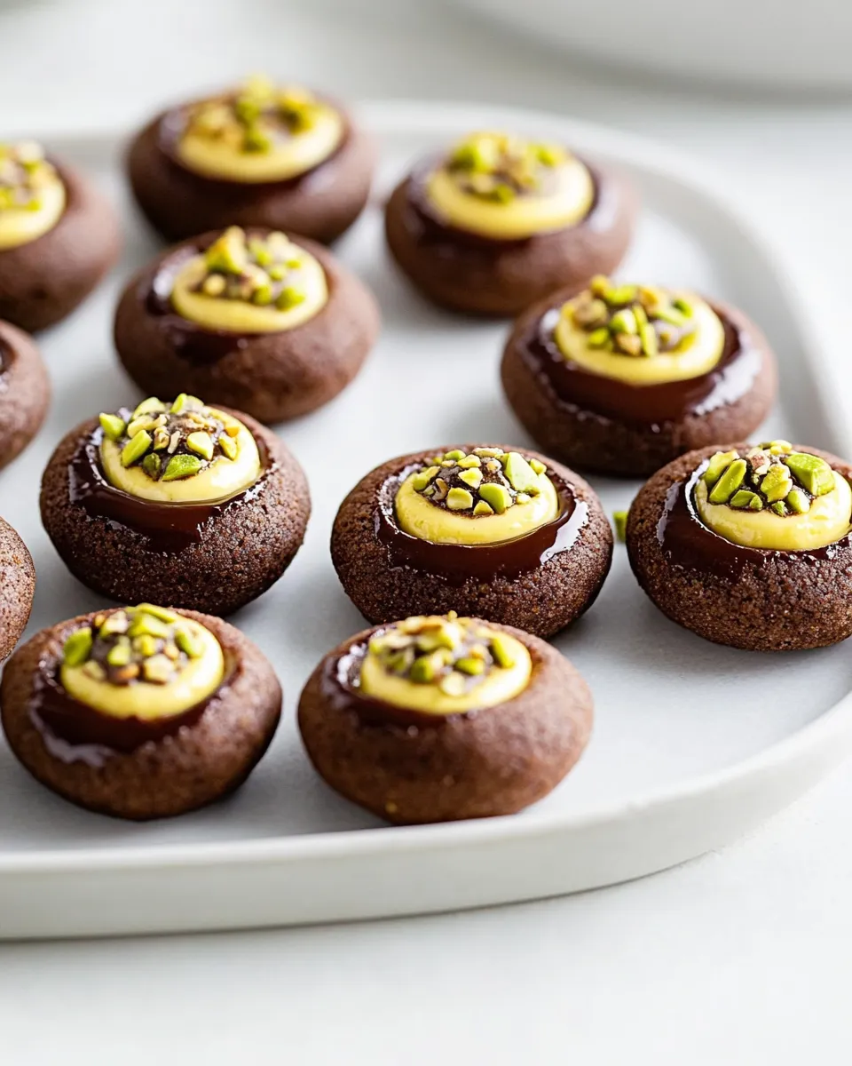 Classic Chocolate Pistachio Cream Thumbprints image