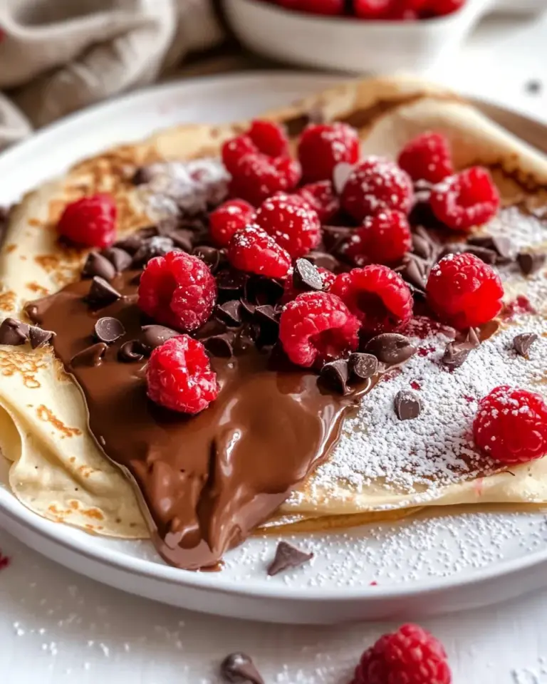 Homemade Chocolate Raspberry Crepes photo