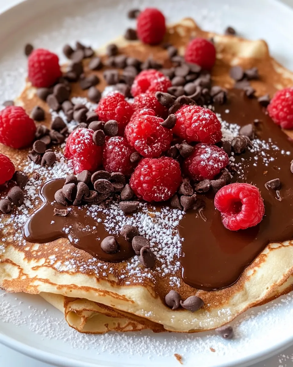 Delicious Chocolate Raspberry Crepes shot