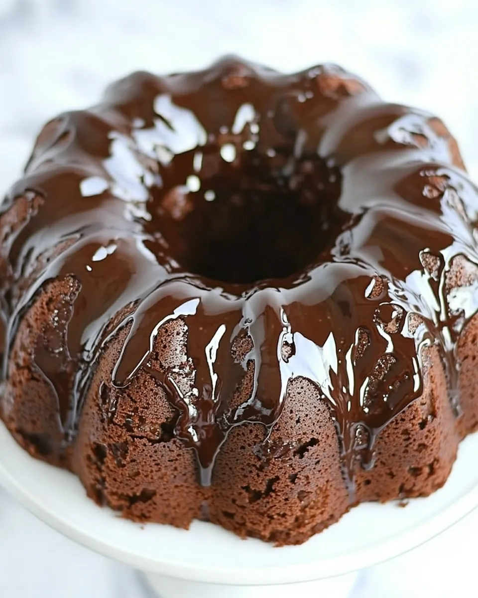 Delicious Chocolate Sour Cream Bundt Cake shot