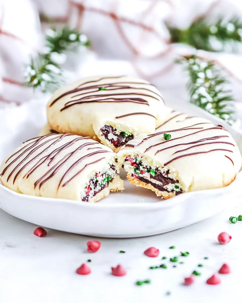 Homemade Chocolate Stuffed Shortbread Cookies photo