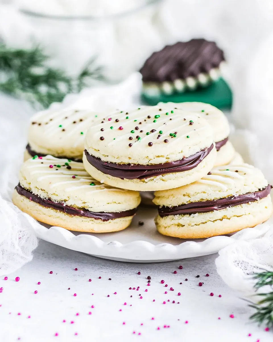 Delicious Chocolate Stuffed Shortbread Cookies shot