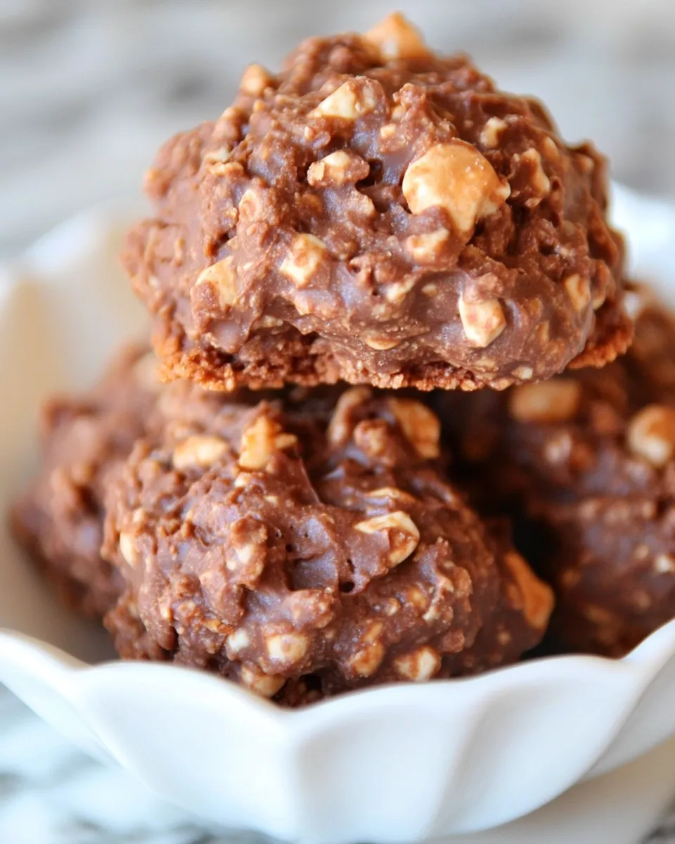 Easy Chocolate Toffee No Bake Cookies recipe photo