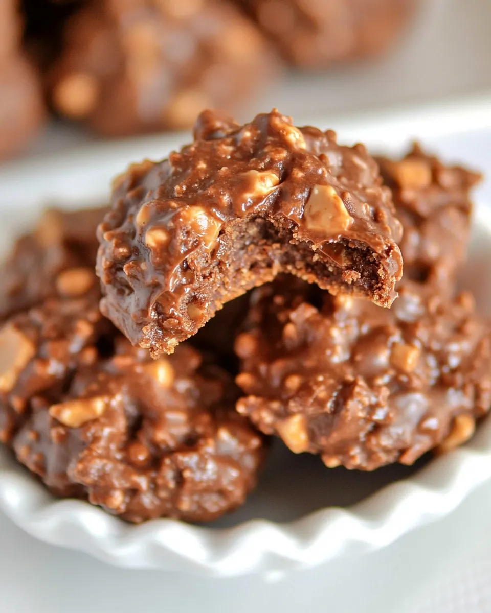 Delicious Chocolate Toffee No Bake Cookies shot