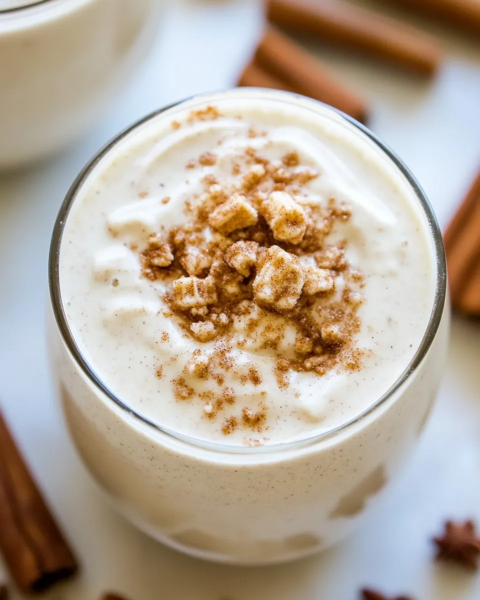 Healthy Cinnamon Roll Protein Shake shot