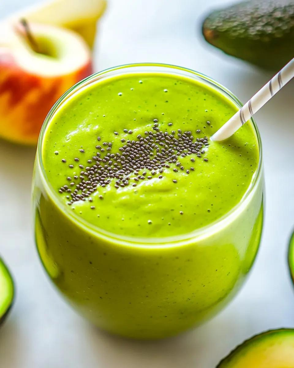 Easy Cleansing Apple Avocado Smoothie shot
