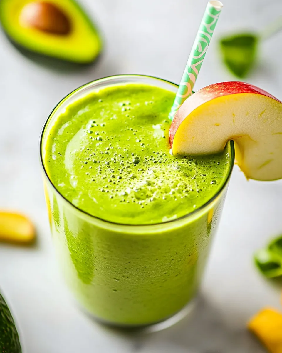Fresh Cleansing Apple Avocado Smoothie recipe photo