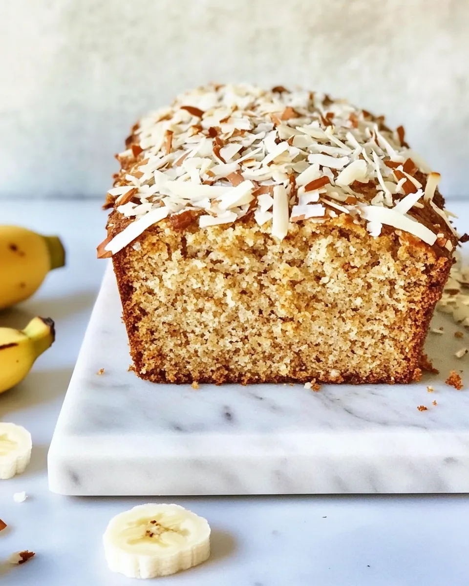 Delicious Coconut Banana Bread shot