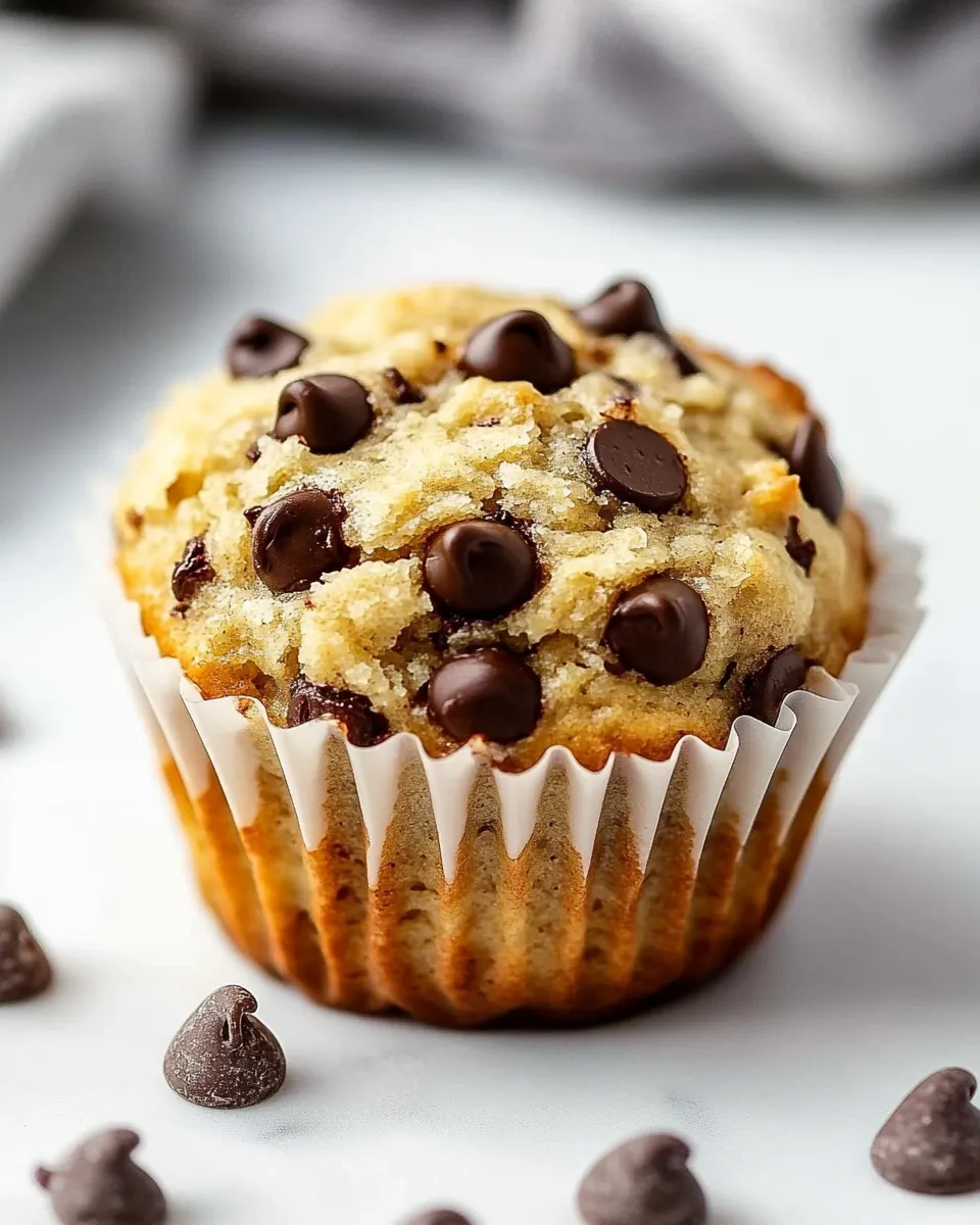 Delicious Coconut Banana Muffins with Chocolate Chips image