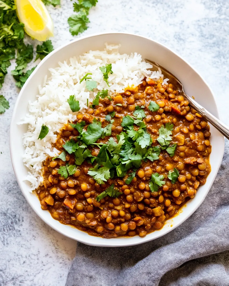 Easy Coconut Curry Lentils food shot