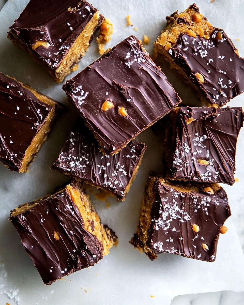 Quick Cookie Dough Chocolate Peanut Butter Bars. picture