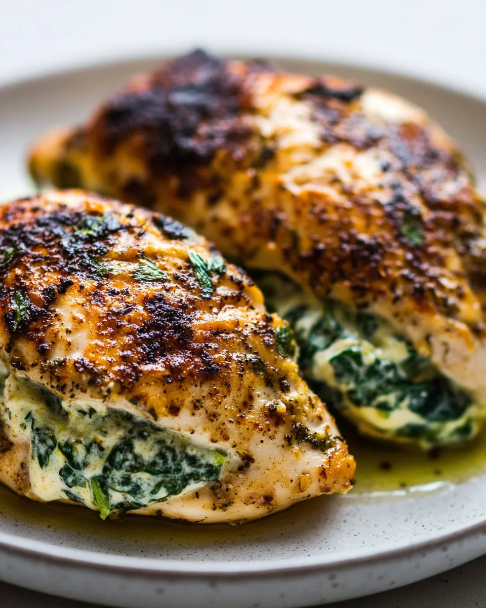 Homemade Cream Cheese Spinach Stuffed Chicken (Low-carb, Keto) photo