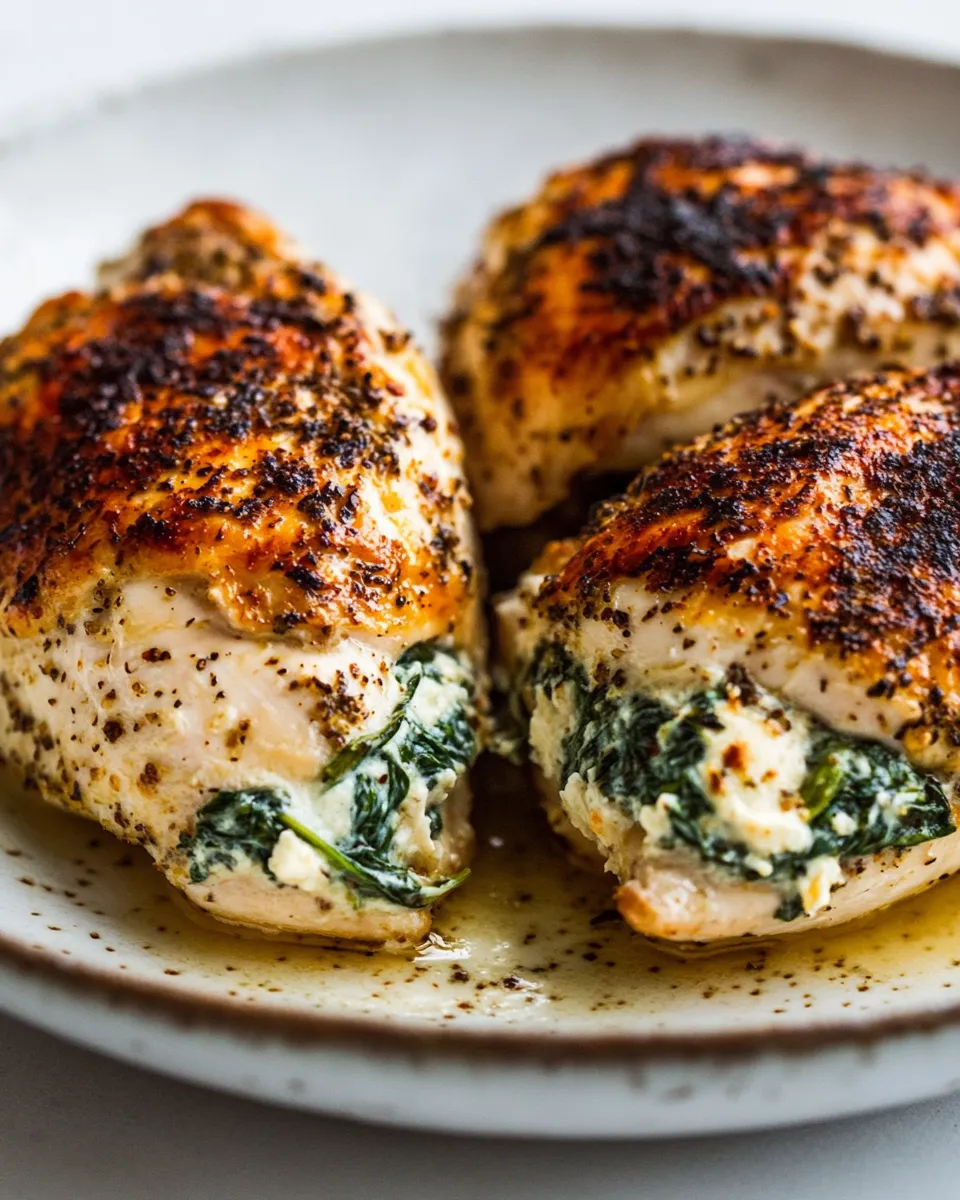 Savory Cream Cheese Spinach Stuffed Chicken (Low-carb, Keto) dish photo