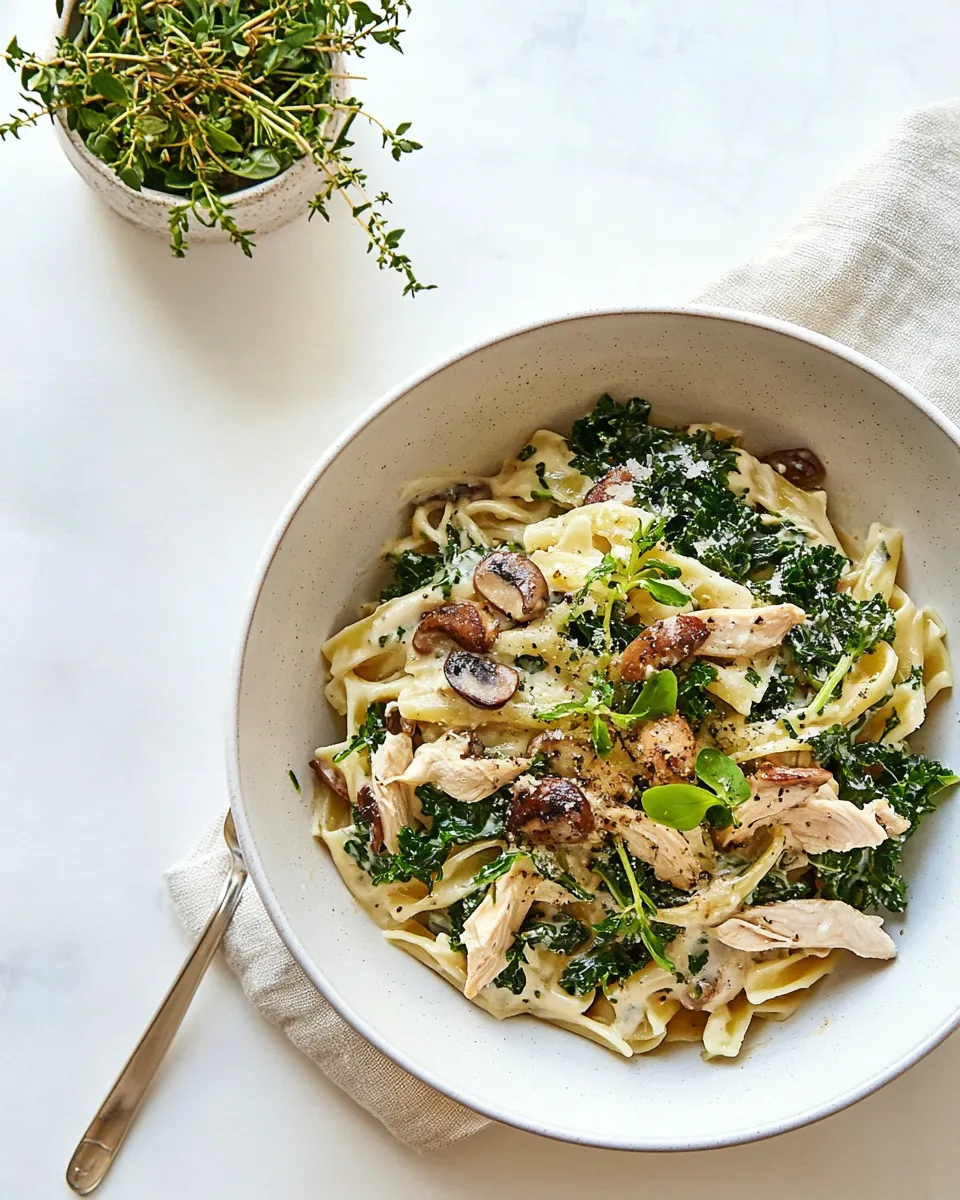 Easy Creamy Chicken Picata Pasta with Kale photo