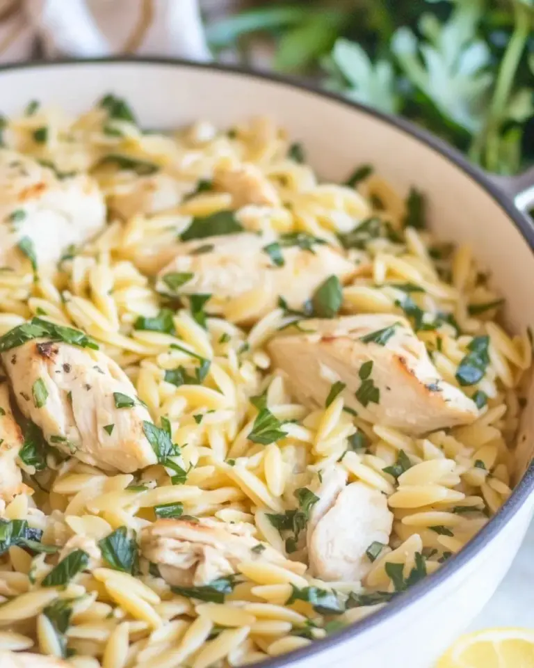 Easy Creamy Lemon Orzo with Chicken photo