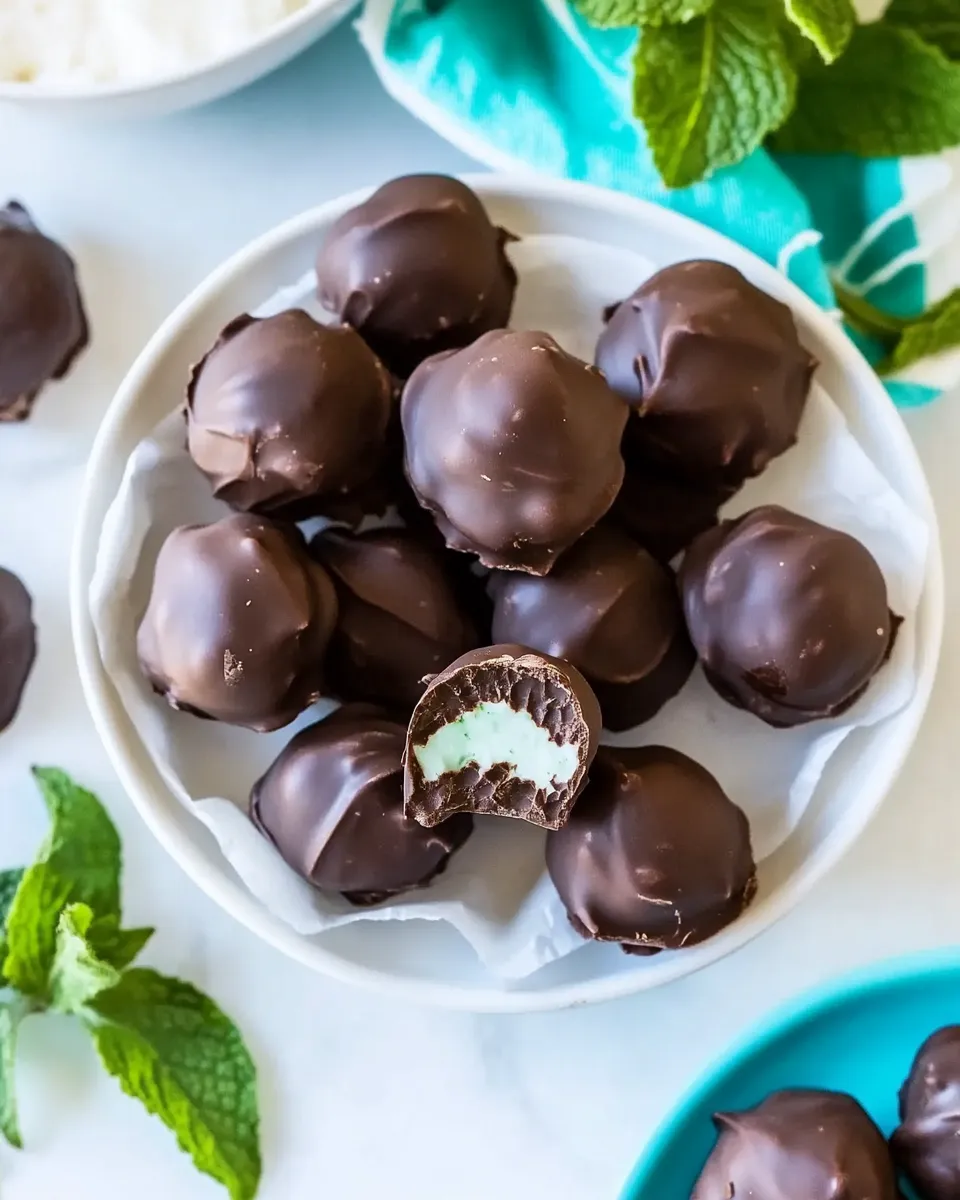 Delicious Creme de Menthe Truffles shot