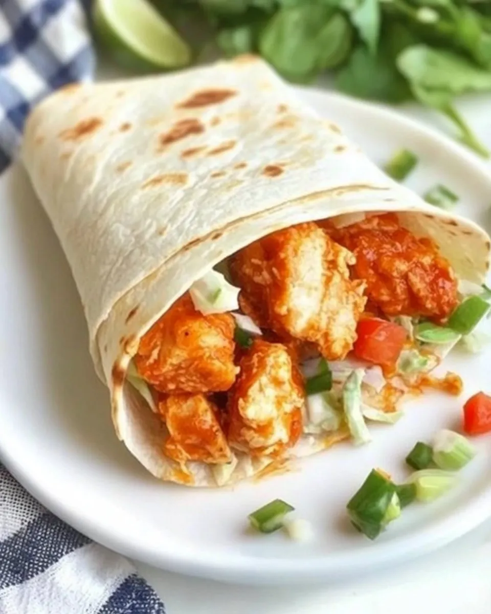 Savory Crispy Buffalo Chicken Wraps with Blue Cheese Slaw shot