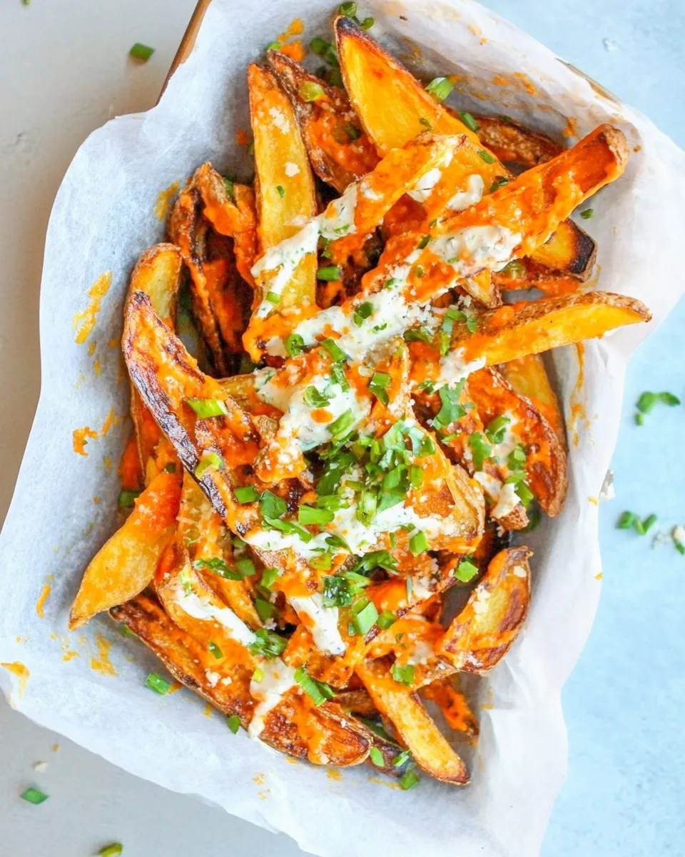 Homemade Crispy Buffalo Oven Fries. recipe image