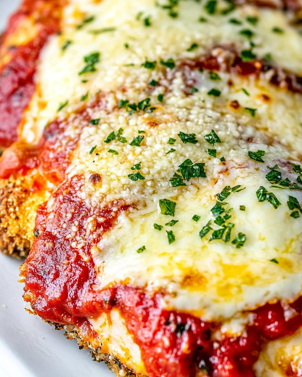 Delicious Crispy Chicken Parmesan (Parmigiana) shot
