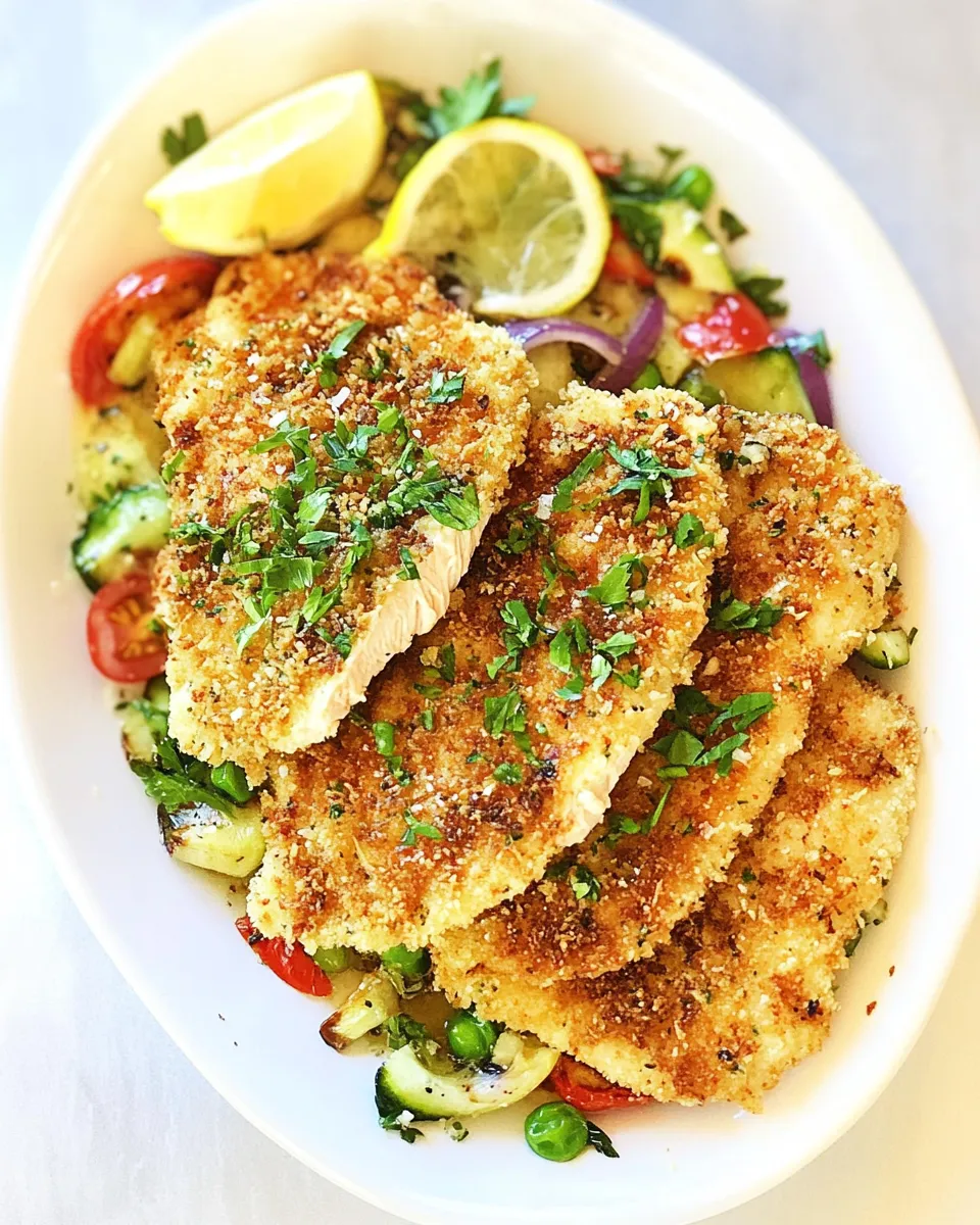 Delicious Crispy Chicken Schnitzel shot