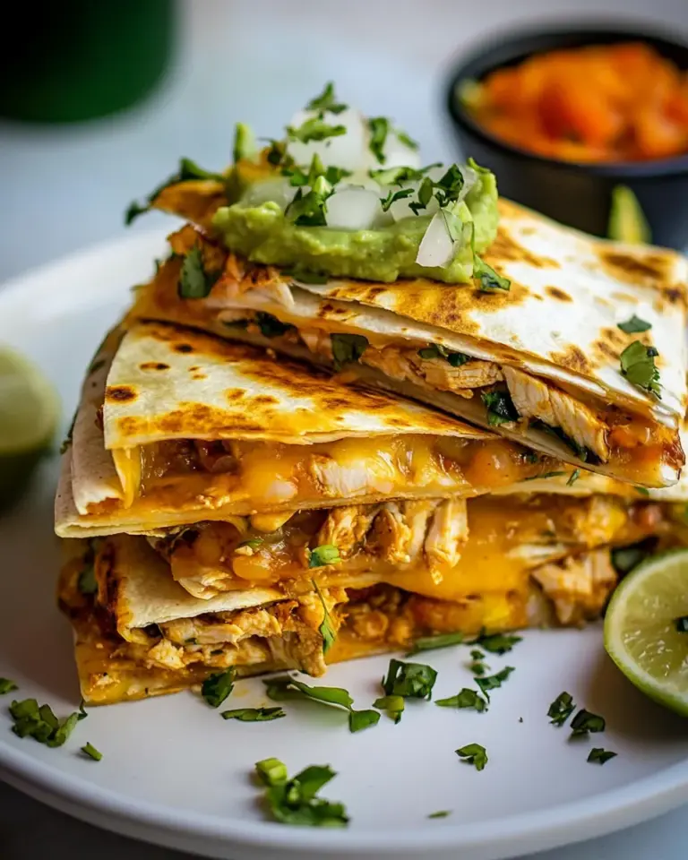 Classic Crispy Chicken Tinga Quesadillas. photo